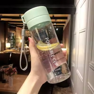Customizable Bpa Free <b>Plastic</b> Wholesale <b>Plastic</b> Water Bottle Portable Double Lid Transparent Matte Water Bottle - Product Image 2