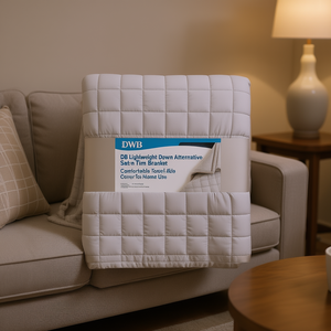 ผ้าห่มใยสังเคราะห์น้ำหนักเบา DWB ขอบผ้าซาติน แบบเย็บติดกัน ให้ความสบายเหมือนผ้าขนหนู สำหรับใช้ในบ้าน - Product Image 2