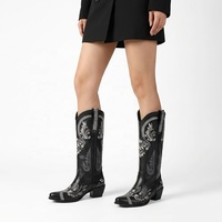 CHENO Logo personnalisé Prêt à expédier Vêtements western pour femmes Bottes de cowgirl brodées Bottes de cowgirl bleues pour femmes