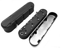 Couvercles de soupapes noirs à ailettes en aluminium avec supports de bobine et couvercles pour LS1 LS2 LS3 LS6 LS7 5.7 6.0 6.2L