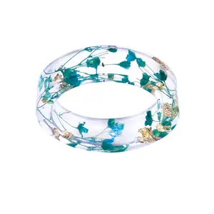 Новое модное свежее прозрачное кольцо с настоящими сушеными цветами, праздничные украшения, милые кольца из смолы для женщин