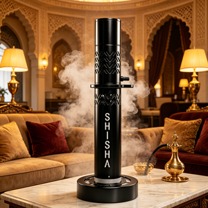 Wholesale High End Pillar Arabic Aluminum <b>Hookah</b> LED Small Tower Germany Style Complete Shisha Chicha Set In Stock - Product Image 6