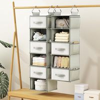 Organisateur de placard suspendu multifonction à 5 étagères, économiseur d'espace, sacs de rangement pour salle de bain, style vintage, design réglable