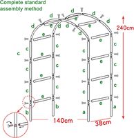 Pergola en métal à assembler librement pour diverses plantes grimpantes, arche de jardin pour mariage, décoration de fête nuptiale, arche large