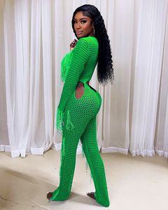 <span class=keywords><strong>Mono</strong></span> de punto para mujer, de manga larga, color liso, <span class=keywords><strong>con</strong></span> aberturas, sexy, casual, ajustado, por encima de la rodilla, hecho a mano, <span class=keywords><strong>con</strong></span> <span class=keywords><strong>flecos</strong></span>. - Product Image 3