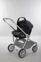 Poussette bébé 3 en 1 durable avec structure en alliage d'aluminium et doublure en coton doux pour les sorties en plein air