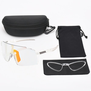 Photochromic Polarized Cycling <b>Sunglasses</b> Frameless 100% UV Protection Multi-Functional Sports Eyewear With <b>Case</b> - Product Image 1