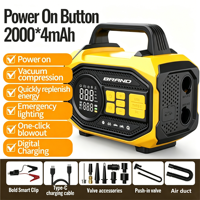 Démarreur sans fil 833S avec gonfleur numérique 8000 mA, pression de pointe 150 PSI, écran LCD, booster de batterie de voiture 8000 mAh, batterie externe