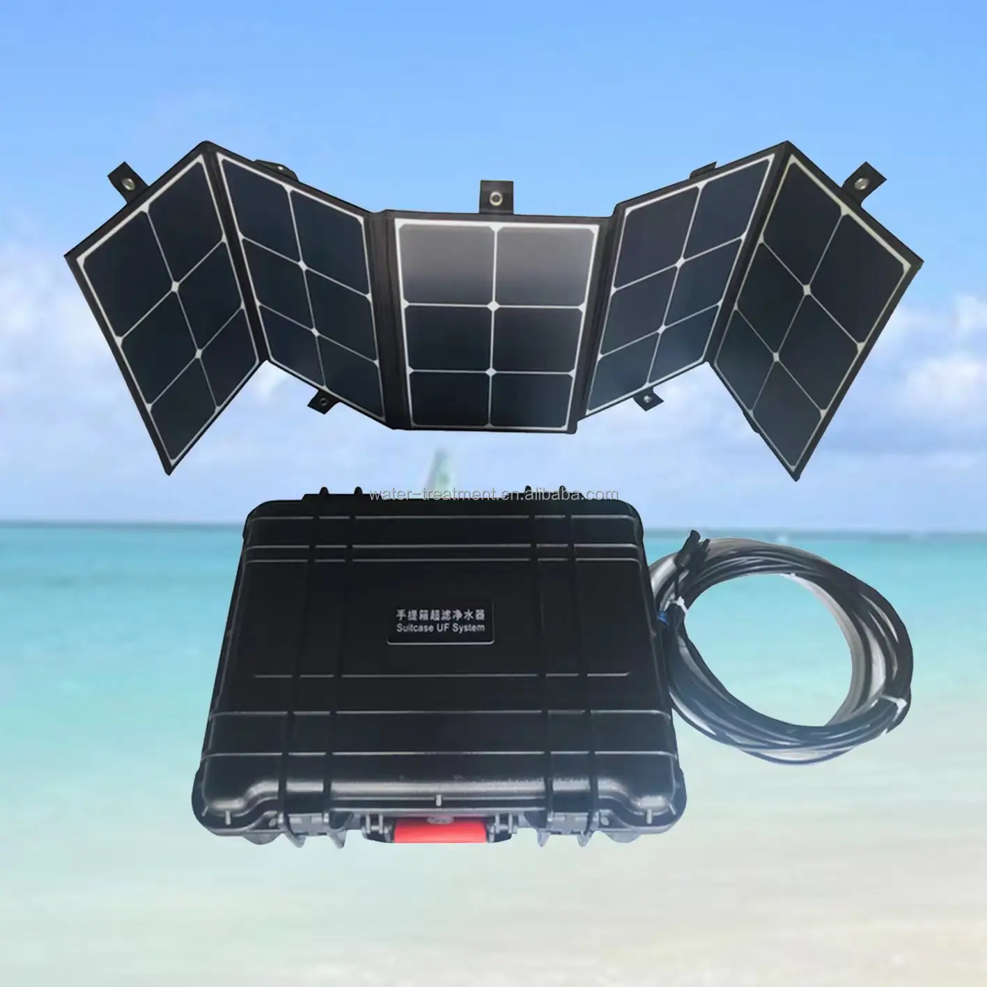 Portable Suitcase Solar dessalinização sistema água salgada para água potável máquina ao ar livre emergência água fabricante planta preço