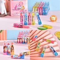 Op Maat Gemaakte Kleurrijke Fruitsmaak Lichtgevende Lippenstift Lolly Boxed Kinderspeelgoed Snoep Zoete Harde Snoep