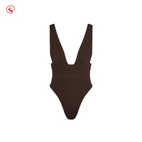 Nieuwe aanwinst OEM Custom Dames Bikini Diep V-hals Bandage Hoge Taille Eco-vriendelijke Luipaardprint Anti-UV Snel Droogende Zwempak