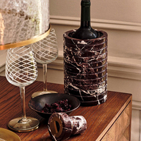 Ornement en marbre naturel de style français, seau à glace en forme de bouteille de vin et de champagne pour salle à manger de villa, vase créatif
