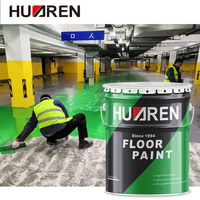 Revêtement de sol industriel époxy Huaren haute résistance, résistant aux produits chimiques, haute résistance au trafic, application au pinceau, épaisseur 1-2 mm, revêtement liquide