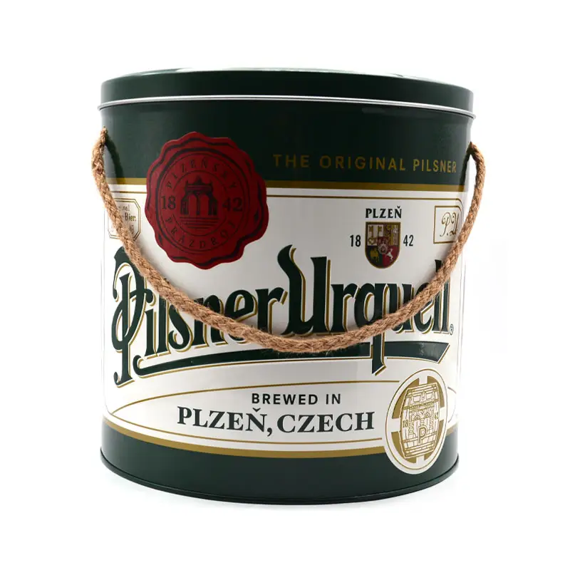 Groothandel 2 Gallon Bier Tin Emmer Metalen Doos Met Handvat Popcorn Emmer Container Een Vat Doos