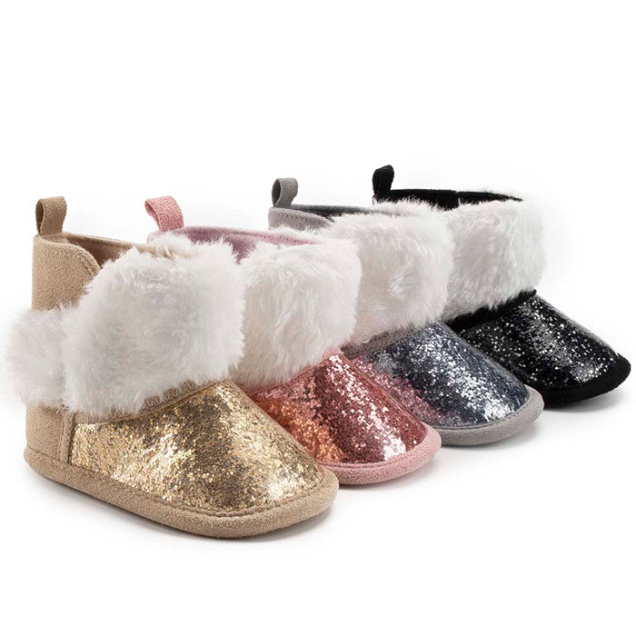 2020 блестящие теплые зимние бархатные плоские хлопковые носки меховые сапоги для девочек обувь для малышей
