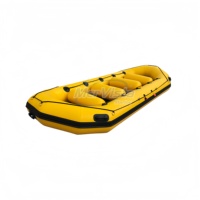 Bateau de rivière gonflable pas cher de 480 cm, robuste, à double fond, pour 11 personnes, avec casques et pagaies