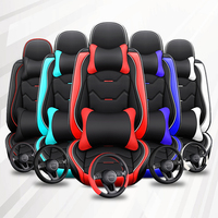 Ensemble de housses de siège de voiture de luxe en cuir PVC, entièrement enveloppantes, avec rembourrage en éponge, style professionnel, universelles toutes saisons