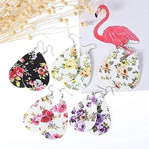7 pièces/ensemble couleurs pastel fleur florale impression synthétique <span class=keywords><strong>imprimé</strong></span> <span class=keywords><strong>cuir</strong></span> Faux <span class=keywords><strong>cuir</strong></span> tissu feuilles Bundle pour arcs artisanat - Product Image 6