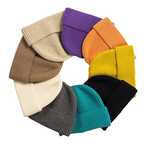 <span class=keywords><strong>Bonnet</strong></span> tricoté unisexe personnalisé en usine, taille adulte, couleur unie douce, avec logo personnalisé, <span class=keywords><strong>bonnet</strong></span> à revers - Product Image 1