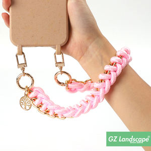 Cuerda gruesa con eslabones dorados para teléfono móvil, cadena tejida hecha a mano para teléfono móvil, Correa personalizada para bolso, cordón colgante de repuesto para teléfono - Product Image 3