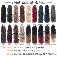 LEILONG Vendita Calda Dreadlocks Sintetici Kaneka da 18 24 36 Pollici, Estensioni Finte Nu Soft Locs, Capelli all'Uncinetto 36 Pollici Soft Locs