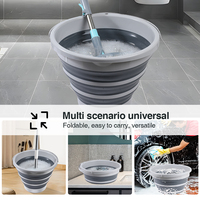 Seau pliable en silicone 10L 15L pour lavage, pêche, camping, plage, seau à eau pliable en plastique 10 litres