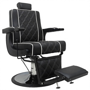 Sillón de Barbería Reclinable con Bomba Hidráulica Luxmars para Hotel y Barbería, Reposapiés Ajustable, Rotación de 360°, Estructura de Acero Inoxidable - Product Image 4