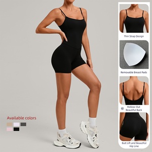 <span class=keywords><strong>Justaucorps</strong></span> pour femme, tenue de yoga et fitness, effet push-up fessier et ligne de hanche sublimée, body très élastique, sans manches, dos nu - Product Image 3