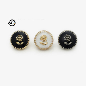 Women's Classic Zinc Alloy Metal Buttons for Shirt Jackets Cufflinks 12mm Eco-Friendly Shank Buttons with Beads - Product Image 2