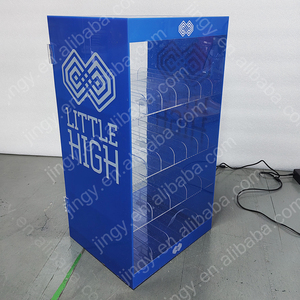 2025 new style tobacco shop store pmma 4 tiers blue cigarette devices pen showcase display rack acrylic CBD juice display stand - Product Image 2