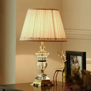 Modern Dinner LED E27 Luxury Decorative Side Office Restaurant Hotel Reading Crystal Table Lamp Lights Set