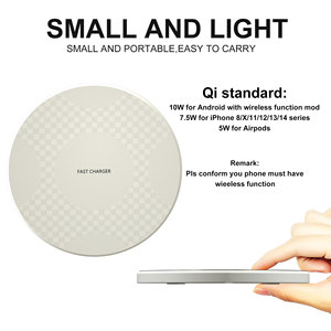 OEM Logo Gift 10W Carga inalámbrica rápida Almohadilla de escritorio redonda Certificado Teléfono móvil Viaje <span class=keywords><strong>Mini</strong></span> cargador inalámbrico - Product Image 4