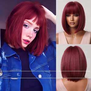 Peluca Bob Gris Degradado de Venta Caliente de <span class=keywords><strong>Shein</strong></span>, Peluca Corta Hasta los Hombros, Peluca Completa, Disponible en Fábrica - Product Image 4