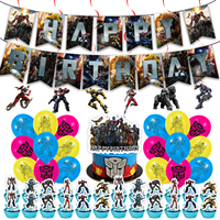 Paistar – Nouveaux Kits de Décoration Thème Dessins Animés pour Fêtes d'Anniversaire, Bannières, Ballons, Fournitures pour Gâteaux, en Papier, Utilisation Intérieure pour Enfants Garçons