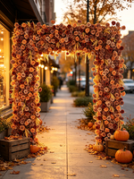 Arche de fleurs artificielles en soie blanche moderne, durable et de haute qualité pour la décoration de mariage, d'événements et de fêtes