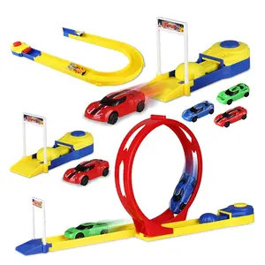 Fabrik neue Mainan Kereta Elastic Rail Car Hot wheels Schienen set Slot Toys