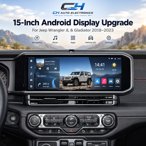 Radio de Coche con Pantalla Táctil Android de 15 Pulgadas, GPS, Navegador, CarPlay Inalámbrico, Android Auto para <span class=keywords><strong>Jeep</strong></span> Wrangler JL Gladiator 2018-<span class=keywords><strong>2023</strong></span> - Product Image 1