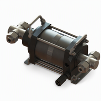 Pompa Booster Piston Pneumatik Tekanan Tinggi Aksi Ganda Penggerak Tunggal untuk Industri Kimia 20000 PSI Outlet Universal Serupa