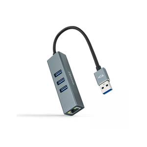 Convertidor USB 3.0 a Ethernet Gigabit + 3 Puertos USB 3.0, 15 cm, Ideal para Expansión de Puertos y Conexión a Redes Rápidas. - Product Image 1