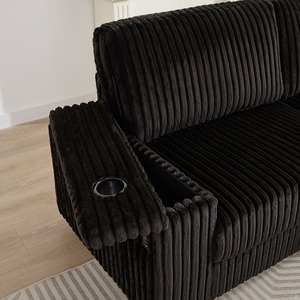 Nuevo sofá multifunción personalizado para sala de estar, almacenamiento de terciopelo, sofá para el hogar, 5 plazas, sofá en forma de <span class=keywords><strong>L</strong></span>, conjunto de sofá de pana negra, muebles - Product Image 3