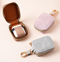 Étui pour écouteurs universel en cuir PU personnalisé, couleur unie, étui de protection design pour AirPods, étui pour écouteurs sans fil tendance