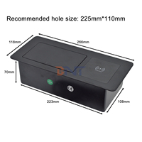 Enchufes de carga ocultos emergentes de conexión múltiple Caja de toma de corriente de escritorio de aluminio con tecnología de carga inalámbrica Nivel IP44