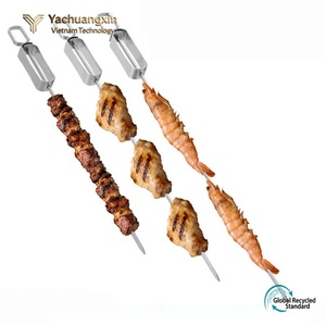 Brochetas de acero inoxidable con mango para cocinar al aire libre, herramientas para asar pollo, camarones y carne - Product Image 5