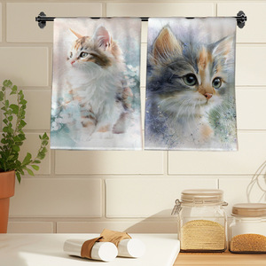 Cross-border digital printing household kitchen towels, dishcloths, <b>tablecloths</b>, decorative tea towels, cute kitten towels - Product Image 3