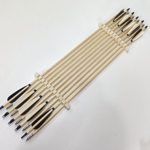 Săn Bắn mũi tên gỗ làm bằng tay mũi tên bằng gỗ trục trắng và đen đồng bằng lông bạc mũi tên lời khuyên bắn cung truyền thống săn bắn - Product Image 1