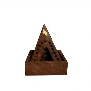 Hand-Made Wooden <b>Incense</b> Burner Pyramid Shape Aromatic Use All-Season Decorative <b>Incense</b> <b>Stick</b> <b>Holder</b> Sachet Smeller Tabletop - Product Image 1