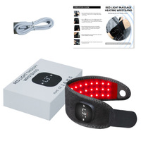 Attelle de poignet chauffante infrarouge à 36 LED pour thérapie par lumière rouge 660nm 850nm avec massage vibrant pour soulager les douleurs aux mains et aux poignets