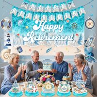 Décorations de fête de retraite hawaïennes pour femmes et hommes : Bannière Joyeux Retraite, Décor mural, Spirales suspendues, Centres de table en nid d'abeille
