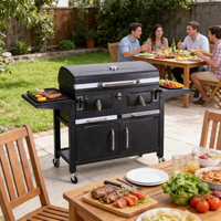 Moderner Hochleistungs-Holzkohlegrill mit Aufbewahrungsschrank, Tragbarer Outdoor-Smoker-Grillwagen für den Garten, OEM-Fertigung