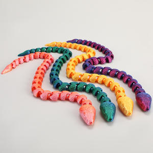 Collier de décompression unisexe pour enfants, modèle de jouet imprimé en 3D, créatif, en forme de serpent articulé, à thème animal, en PLA, emballage cadeau original - Product Image 3